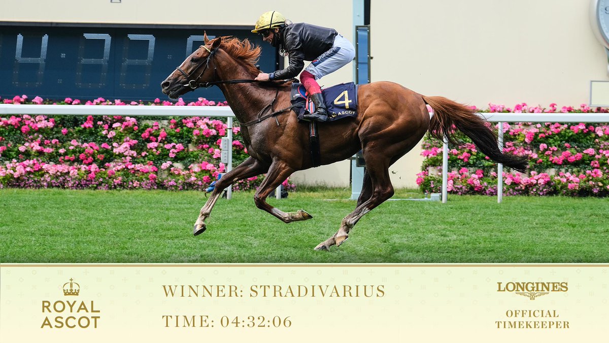 RACE 5: THE GOLD CUP

Winner: Stradivarius

Jockey: Frankie Dettori

Trainer: John Gosden

#RoyalAscot <a href="/Longines/">Longines Watch Co.</a>