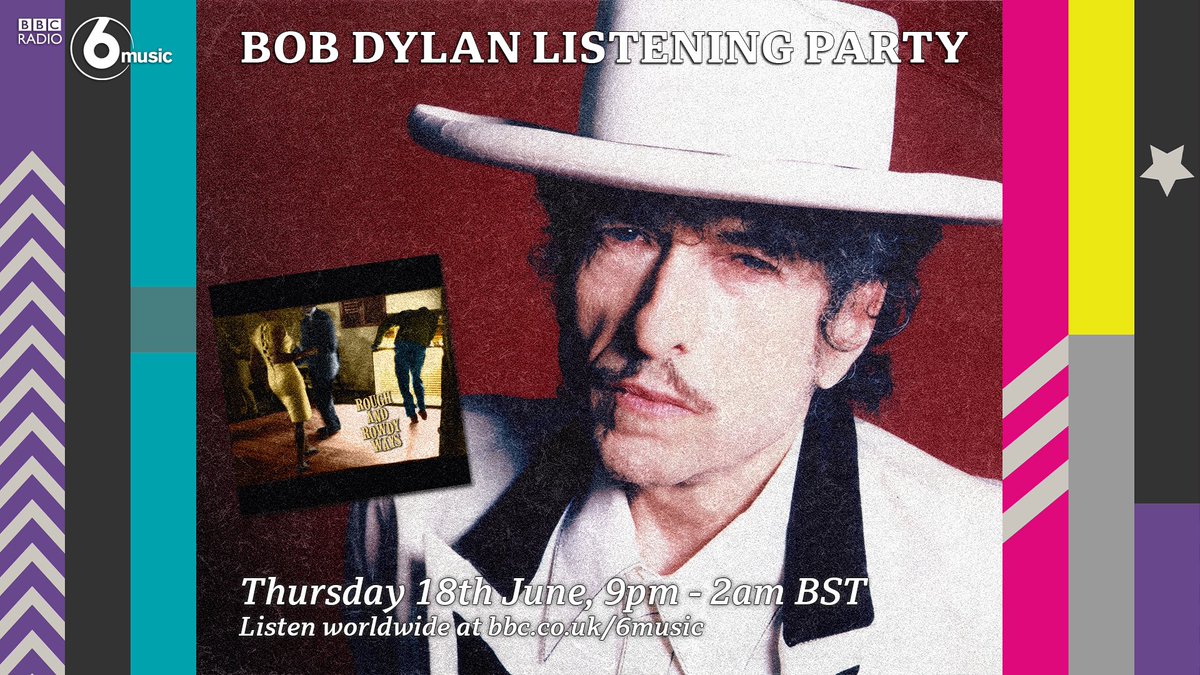 BBC6Music's tweet photo. Dylan fans!

📻 Join Gideon Coe from 9pm BST tonight for sessions, rarieties and more ahead of playing Bob’s 39th studio album in full from midnight.

Listen worldwide 🌎 https://t.co/Dd2jiILcDV | @BBCSounds https://t.co/XCqTEoh38i