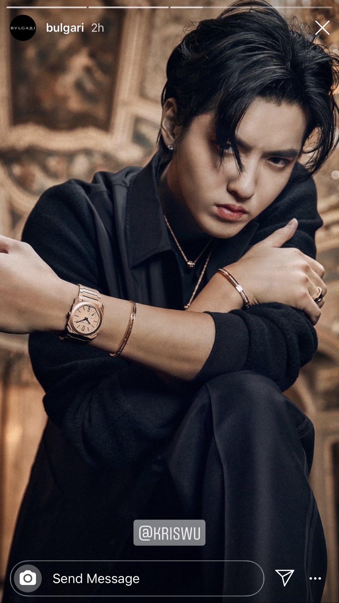 Naga IG so.lamato on X BVLGARI instagram story update with official ambassador Kris Wu introducing the Octo Finissimo watch also the B.Zero1 collection. https t c7Sh20hmiX X