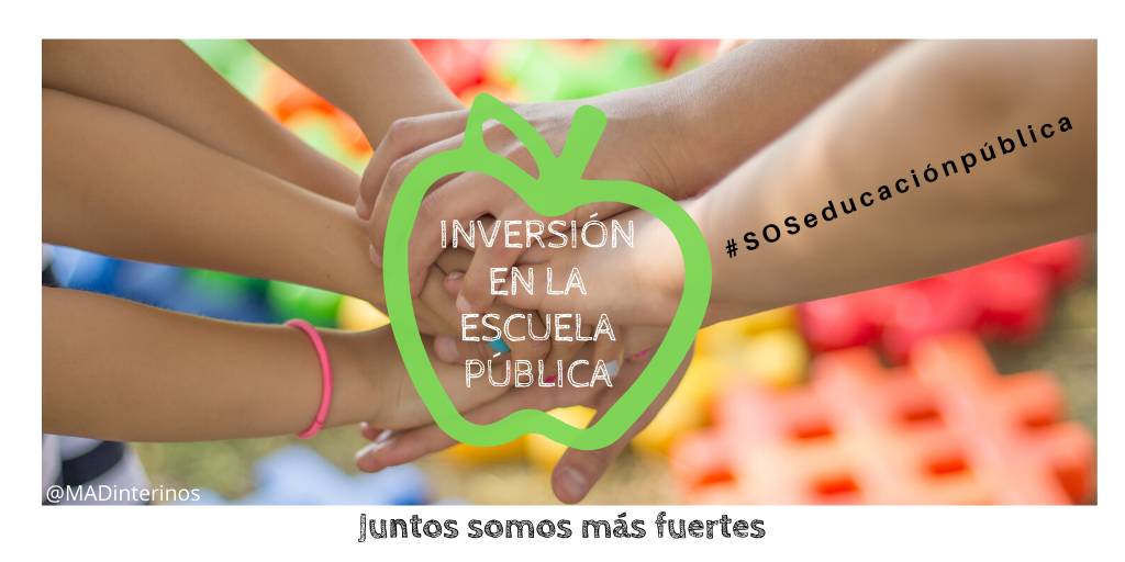 MADinterinos's tweet photo. #SOSeducaciónpública #movimientomanzana #norecortesdocentex LA EDUCACIÓN PÚBLICA ES LA DE TODOS Y PARA TODOS. 📢NUESTRO DEBER ES DEFENDERLA‼️
➕PROFES ➖RATIOS = SEGURIDAD EN LAS AULAS
@IdiazAyuso @eossoriocrespo @EPeducacion @EFEnoticias @AntonioMaestre @CelaaIsabel @El_Plural https://t.co/vUVmYYpDJR