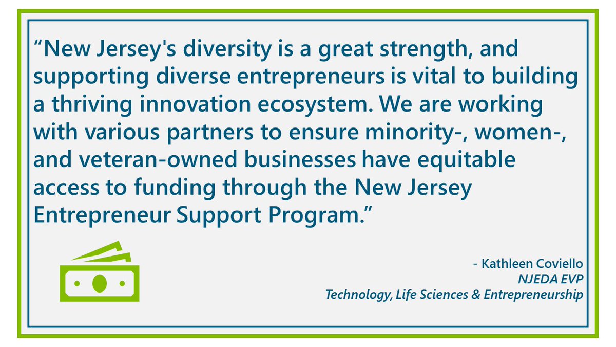 NewJerseyEDA's tweet photo. Attn #investors: Looking to impact an NJ #tech or #lifesciences businesses affected by #COVID19? The NJ Entrepreneur Support Program offers investors an 80% guarantee for eligible new loans or convertible notes into a qualified business. https://t.co/t6fRzylu3N #NJESP https://t.co/Q48FDgxqNK