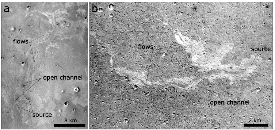 So let's start. There is a ongoing debate within martian community whether some flow-like and cone-like features on the surface of Mars resulted from igneous  #volcanism or sedimentary volcanism. We are trying to find this out really hard, but this is not easy task. Why? 2/n