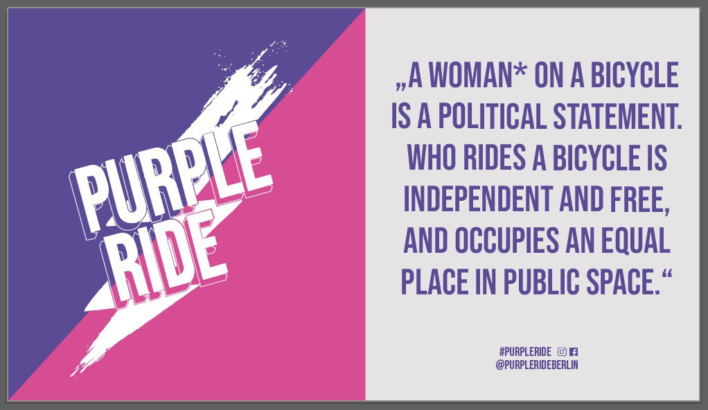 Yeah, morgen spreche ich auf der #Veloweek zum #PurpleRide, unserer queer-feministischen Fahrraddemo. Schaltet euch rein, 15:00, im Slot „Mobilität &amp; Diversität“, gerne RT 💜🎉 #letsqueerthestreets <a href="/VELOBerlin/">VELOBerlin</a> <a href="/izzyBerlijn/">Isabell Eberlein</a> <a href="/LisaFeitsch/">Lisa Feitsch</a> @shalomlise <a href="/hille_be/">hille bekic</a> <a href="/KatjaTaeubert/">Katja_for_walkable_cities</a>