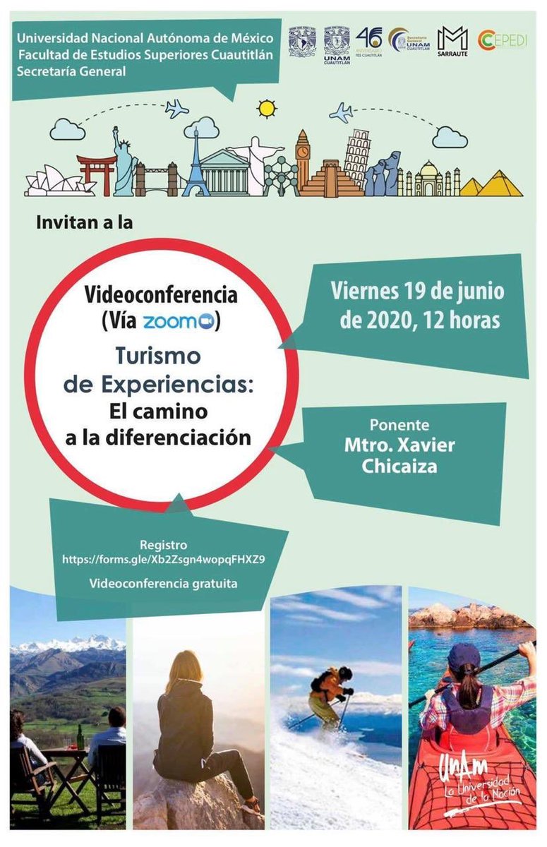 xavierch79's tweet photo. Es un gusto colaborar con la Universidad Nacional Autónoma de México y CEPEDI en este espacio de diálogo dirigido a los miembros de la Cámara de Turismo de México y al público en general.

Continuamos promoviendo él camino a las experiencias en el turismo @ImpulsoTuristic https://t.co/NoiEa2T0Jr