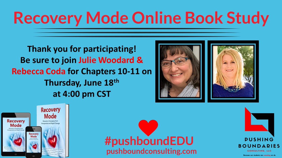 woodard_julie's tweet photo. So, we did a thing. 16 of us wrote a book! It released early May. We are chatting about the book & its questions. @RebeccaCoda and I host today’s chat! We’d love you to Join the Discussion!! #pushboundEDU you can download the book for Free at https://t.co/QX2oddFBog #risditc2020 https://t.co/381Qy0061Q