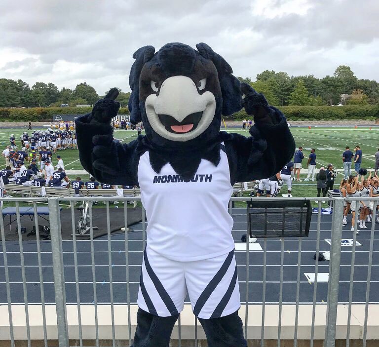 monmouthu's tweet photo. #TBThursday: We’d like to take a moment to acknowledge @ShadowTheHawk ‘s #GlowUp 

#HawkFamily join us in sending some 💙 to the greatest mascot of all time.

📸 1: 1994
📸 2: 1996
📸 3: 2006
📸 4: 2020 https://t.co/o1Y6zpGS35