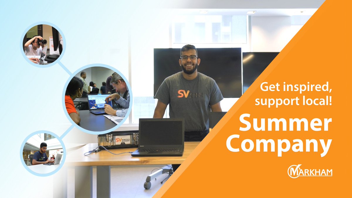 cityofmarkham's tweet photo. We’re proud to highlight Markham’s #SummerCompany! This @BusinessMarkham program gives students tools for success like funding, training &amp; mentoring support.

Get inspired by the 2020 candidates &amp; learn how to support a student start-up: https://t.co/HhdalI5m2y

#MarkhamBusiness https://t.co/eQ5bzy4r9X