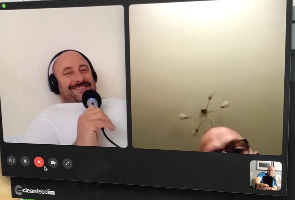 TomShanklin's tweet photo. You can tell @Loureed4 is a master Facetimer. Show as little as possible #DoneThisBefore @flatsandshanks podcast out now. https://t.co/UBglm3NQDq https://t.co/qkWgFfDt5K