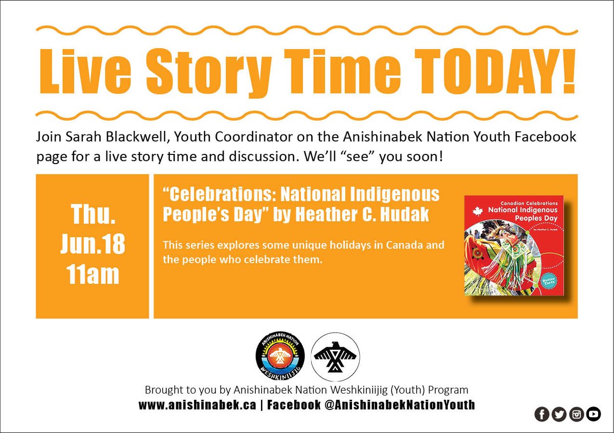 AnishNation's tweet image. Would you like to learn more about National #IndigenousPeoplesDay? Join us for Story Time TODAY on the @AnishNation Youth #Facebook page #ReadingIsKnowledge