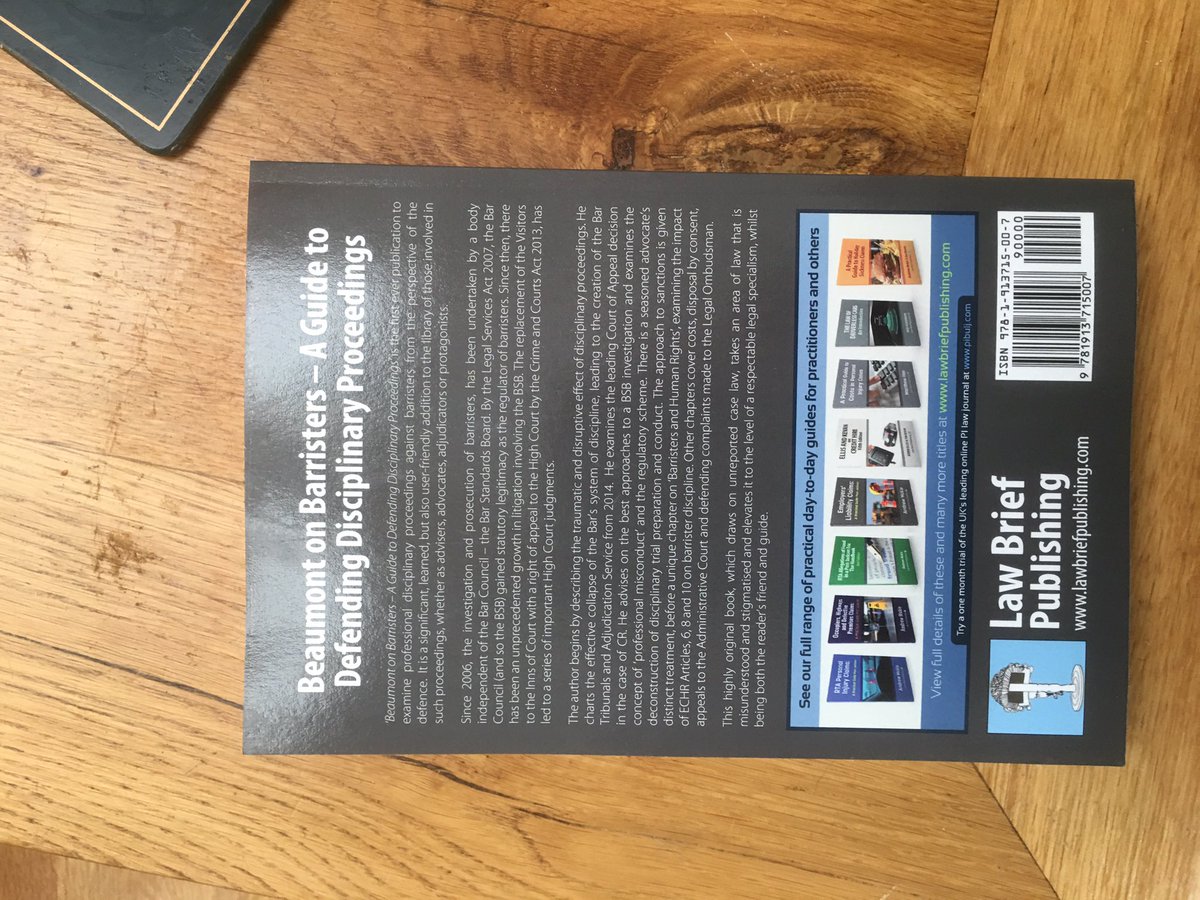 Joe_Rich's tweet photo. My copy of “Beaumont on Barristers” has arrived, I’m delighted to say. Incredibly flattered to have been given such a kind dedication at the front of the book, too - like Breaker Morant we all crave a little eternity. Lord Hendy QC’s forward is spot on https://t.co/4dSw102hME https://t.co/aGXoniqgVz