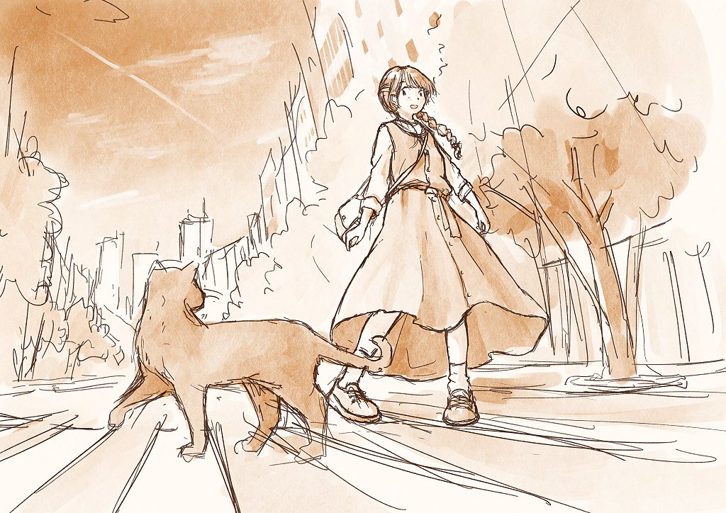 30分~1時間くらいで、モノクロ・キャラ入り情景をガリガリ描いていく練習、また始めようかな。最近どうにも発想が硬直化している気がする。 