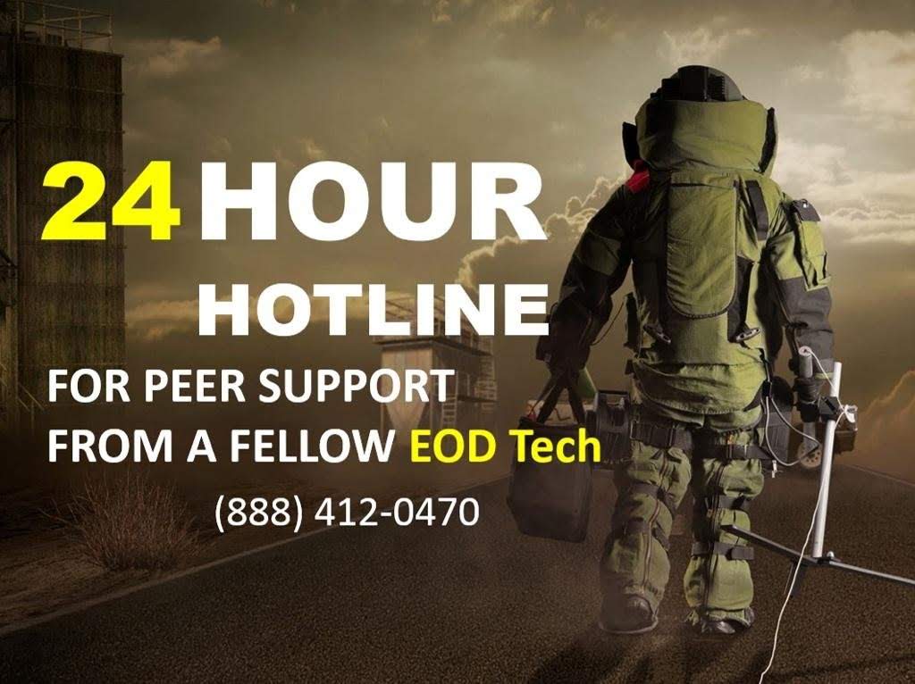 5/ EOD Vets:After the Long Walk is a suicide prevention hotline. Call (888)412-0470