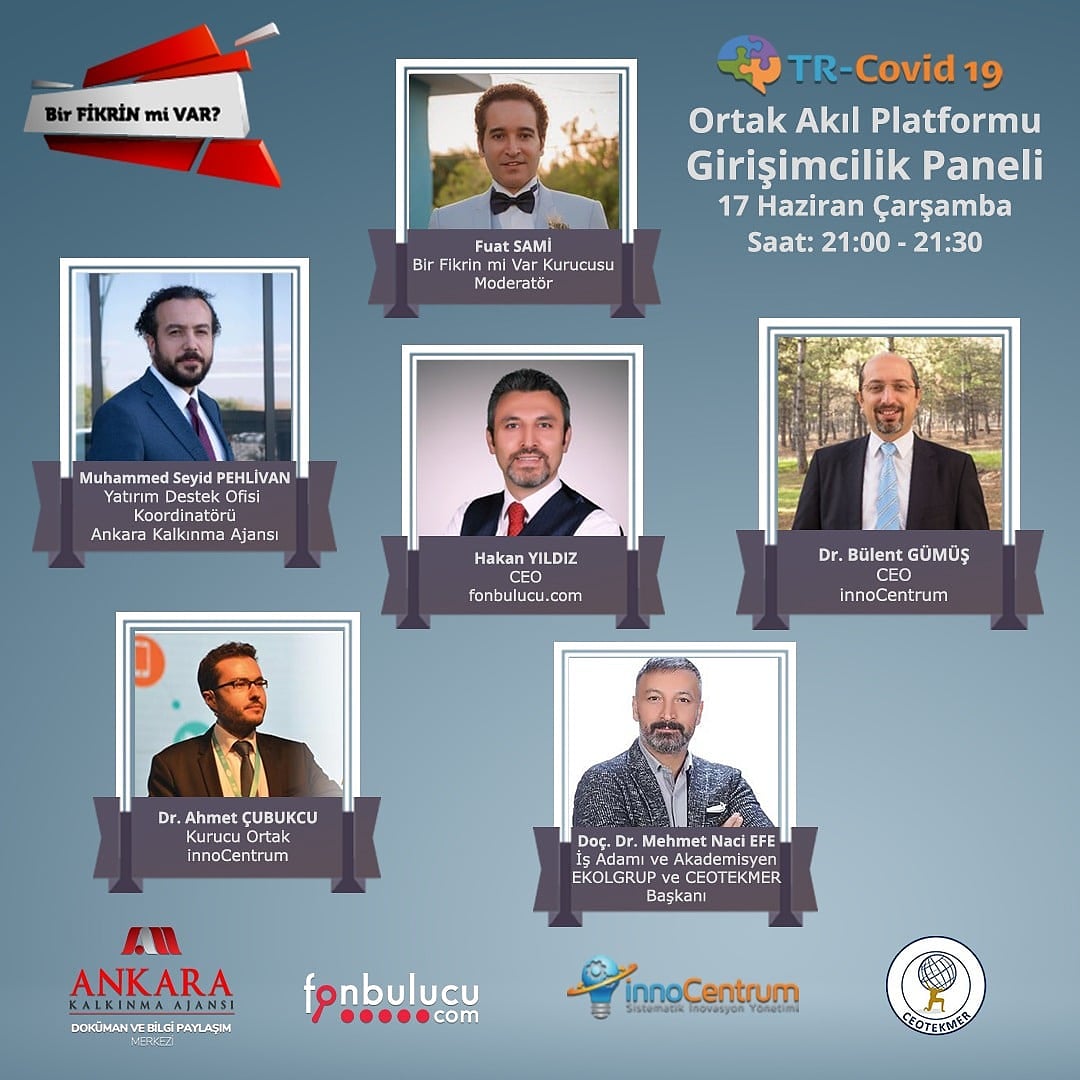 "Covid-19 Sonrası Dönemde
Girişimcilik" teması ile Girişimcilik
Paneli dün gerçekleştirildi.
Canlı yayını kaçıranlar, Bir Fikrin mi
Var? Youtube kanalından veye
aşağıdaki bağlantıdan yayını tekrar
izleyebilirler.
lnkd.in/d_2ZrFc
#TRCovid19