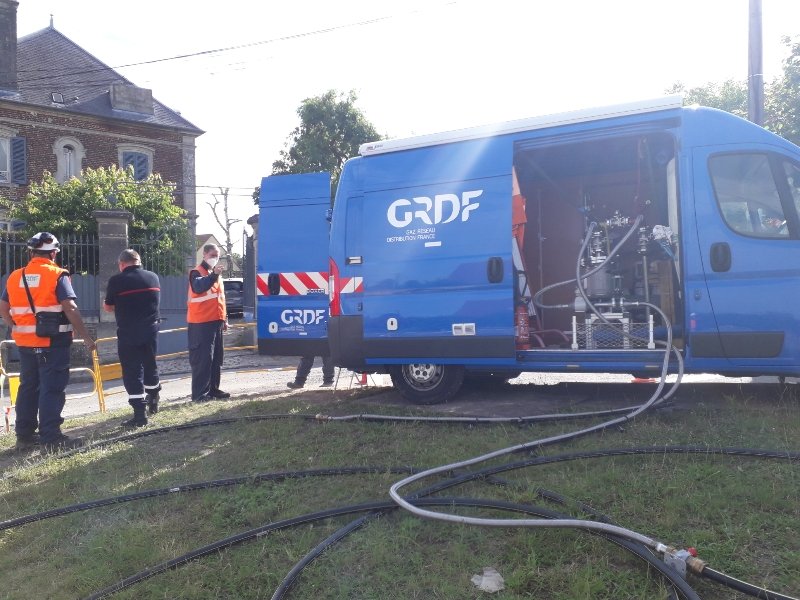 Partie n°1 du chantier de saturation en THT du réseau terminée!💯 Merci au professionnalisme des équipes GRDF de Creil et Pascal Lenain 🤝 Sensibilisation au top auprès des pompiers et des équipes sur l'odorisation du gaz naturel 👍 #welovegaz #GRDFNO #AIpicaouest #collaboration