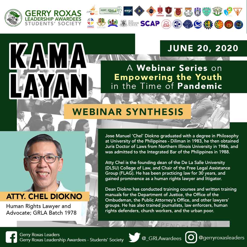 rizaltechshs's tweet photo. To help us encapsulate everything that we've discussed so far, a third speaker will be joining us this weekend and it is none other than Atty. Chel Diokno! https://t.co/1tCaRMvZtD