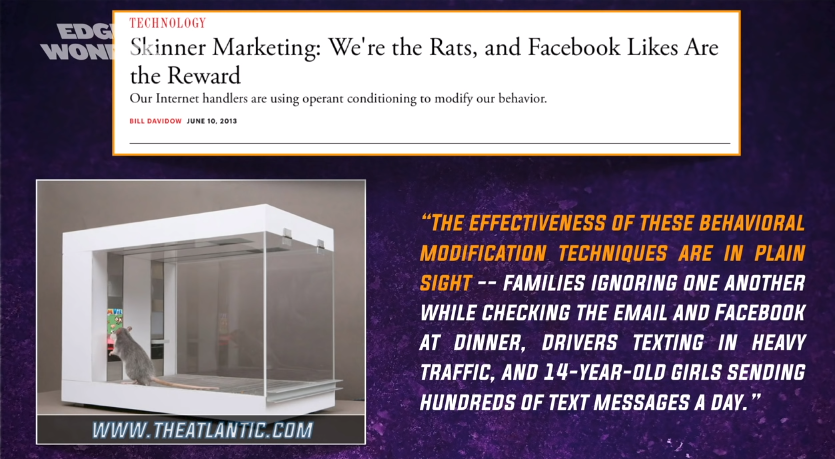 PSYCHOLOGICAL WARFARE AND THE SOCIAL PROGRAMMING OF THE MASSESSmart Devices and Social Media are used to take users out of their self-driven state of thought, beliefs, morals, & motivationsTo be Addictively drawn into a system of Rewards & Punishment