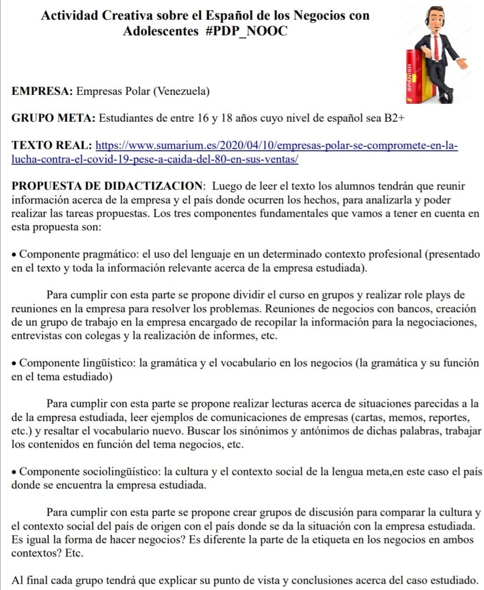 3003lolo's tweet photo. Actividad creativa español de negocios con adolescentes #PDP_NOOC https://t.co/XEe0kPrY2t
