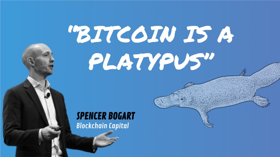 1/ 'The platypus was so distinct that scientists had to create a new animal category... The platypus was a category creator.''Bitcoin is very similar. It exhibits characteristics that cross asset classes: currency, commodity, stock, technology platform.'- @CremeDeLaCrypto