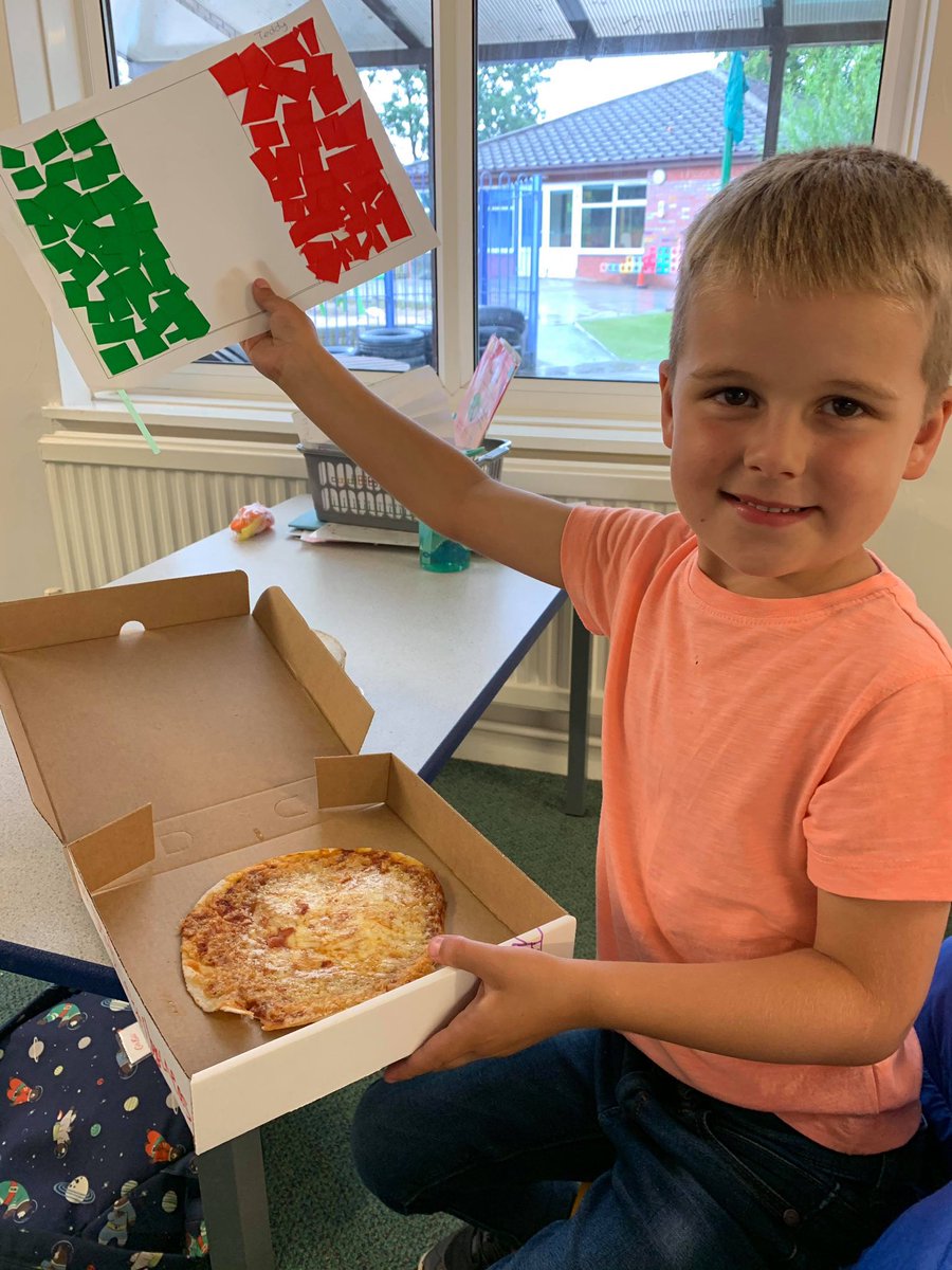 MD_Class1's tweet photo. 🇮🇹🍕 🇮🇹🍕🇮🇹🍕🇮🇹🍕🇮🇹 Pizza anyone?! Delicious work everyone! The children also wrote out the ingredients they had used! Well done! #MDDesigntechnology #MDGeography @MD_MrsThompson https://t.co/WBcEQr87Va