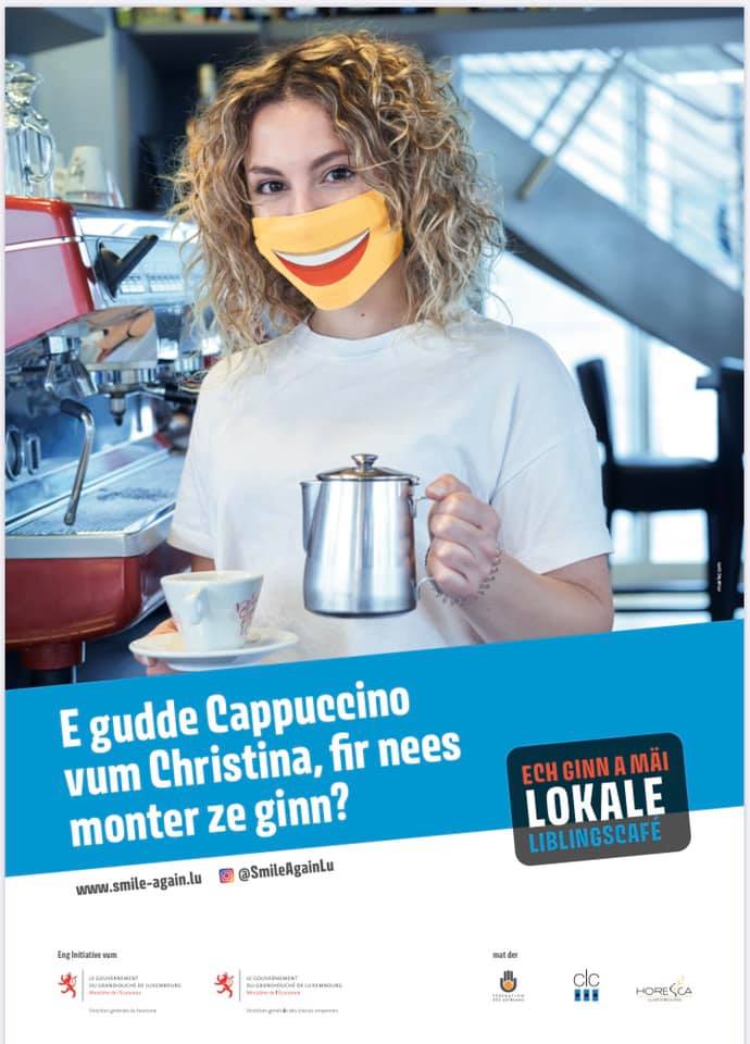 MarieLaureMo's tweet photo. 😁 #SmileAgainLu 😁 La nouvelle campagne de sensibilisation lancée par le @gouv_lu w/ clc, Horesca & @FDA_LUXEMBOURG
➕d'infos sur https://t.co/mC0vVEjDfi
@ClaudeBizjak @Nicolas_Henckes @fernandernster #luxembourg #commerce https://t.co/osupWtSmk8