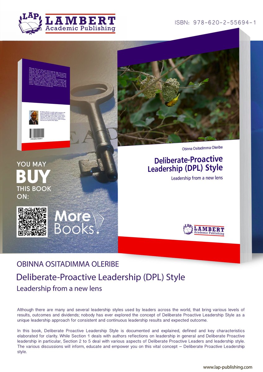 omniscriptum's tweet photo. New Release!

Please welcome Dr Obinna Oleribe's @ObiOleribe book entitled "Deliberate-Proactive Leadership (DPL) Style"

The book can be purchased here: https://t.co/WBRdmsEZHc
#Nigeria #leadership #newbook #ThursdayMotivation https://t.co/32d3zn67fW