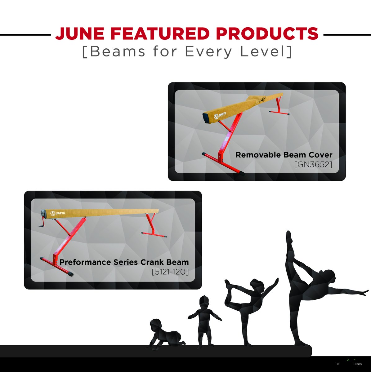 The Performance Series Crank Beam is the most easily adjustable beam on the market! Now with the option of adding a removable cover to keep your beams looking clean and fresh! Check them out today at spiethamerica.com #whereinnovationmeetsgymnastics #trainonspieth