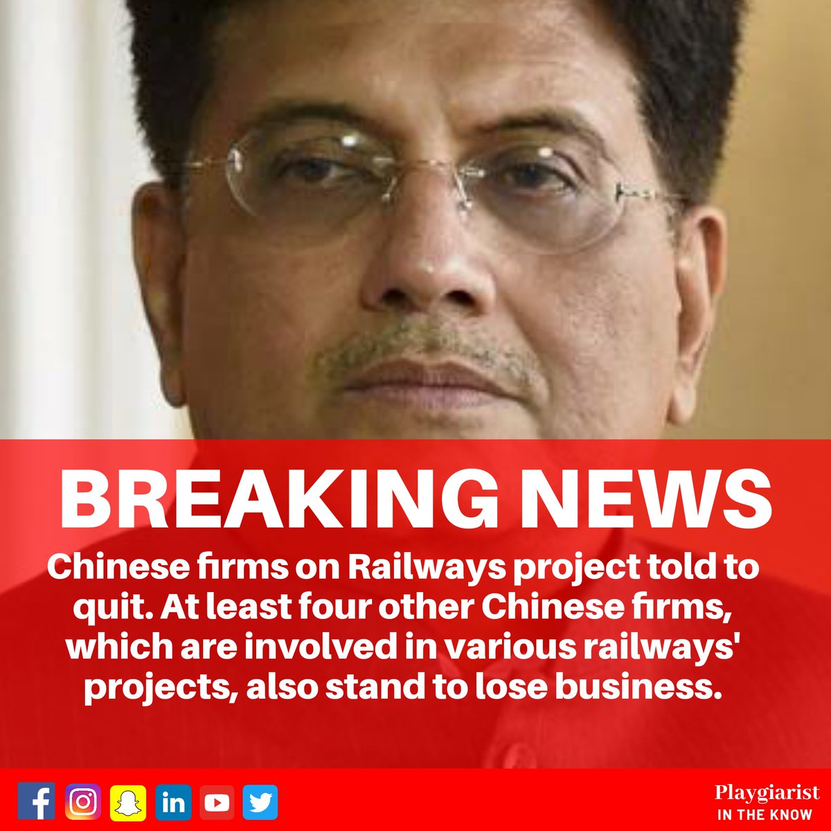 playgiarist's tweet photo. Chinese firm given a railways contract being shown the door. 
#indiachina #galvanvalley #railways #indianrailways #railwaysupdate #indiachinafaceoff https://t.co/7vmBVGFZDn