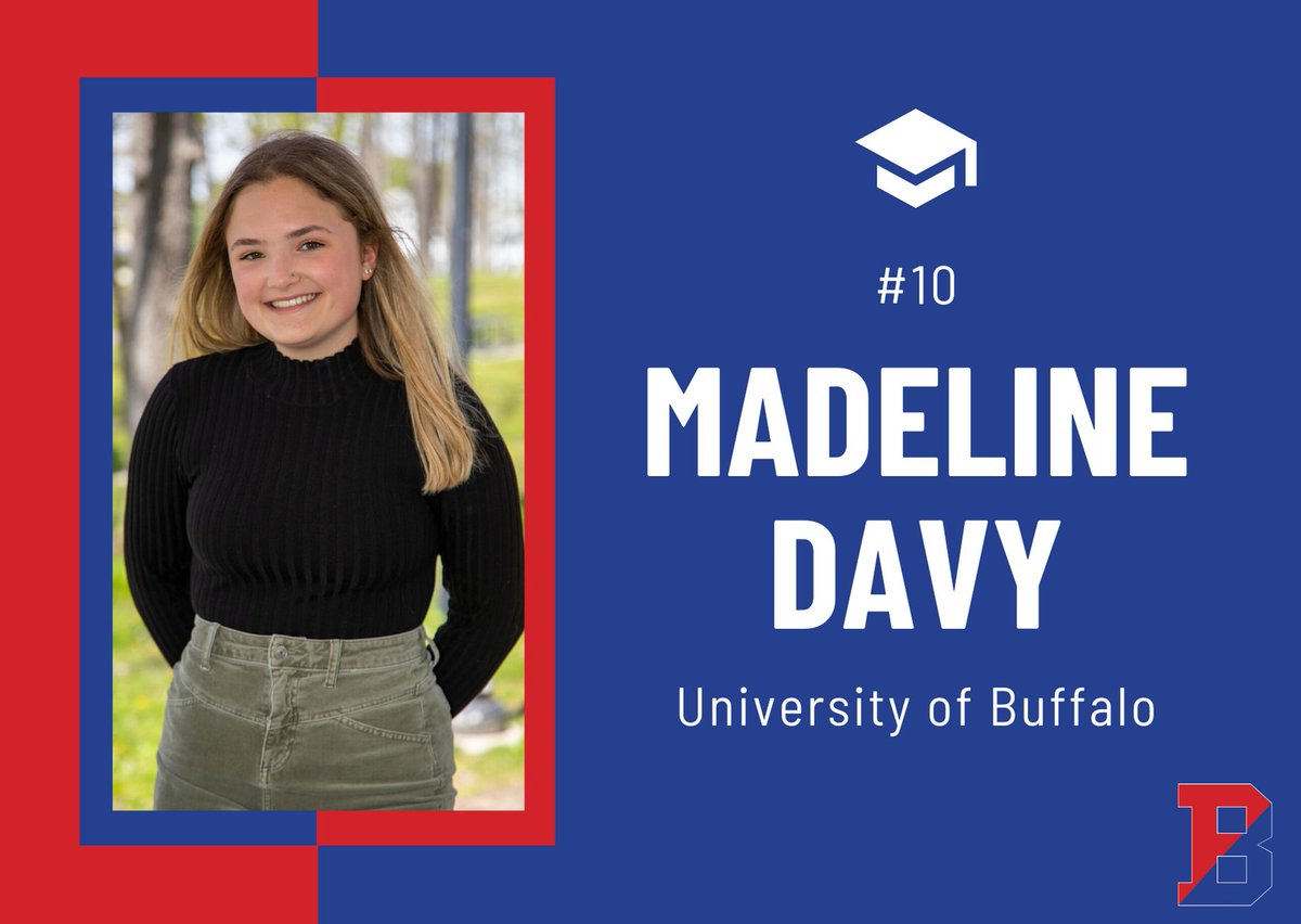 BinghamtonCSD's tweet photo. BHS graduation is in 10 days, which means it's time to feature our top 10! #10 is Madeline Davy, who will attend @UBuffalo and hopes to become a pediatric NP. Her favorite BHS memories are lunches with friends in Mr. Gianinni’s room. Congrats, Madeline! #BPatriotProud https://t.co/Ab8JSx70Ny