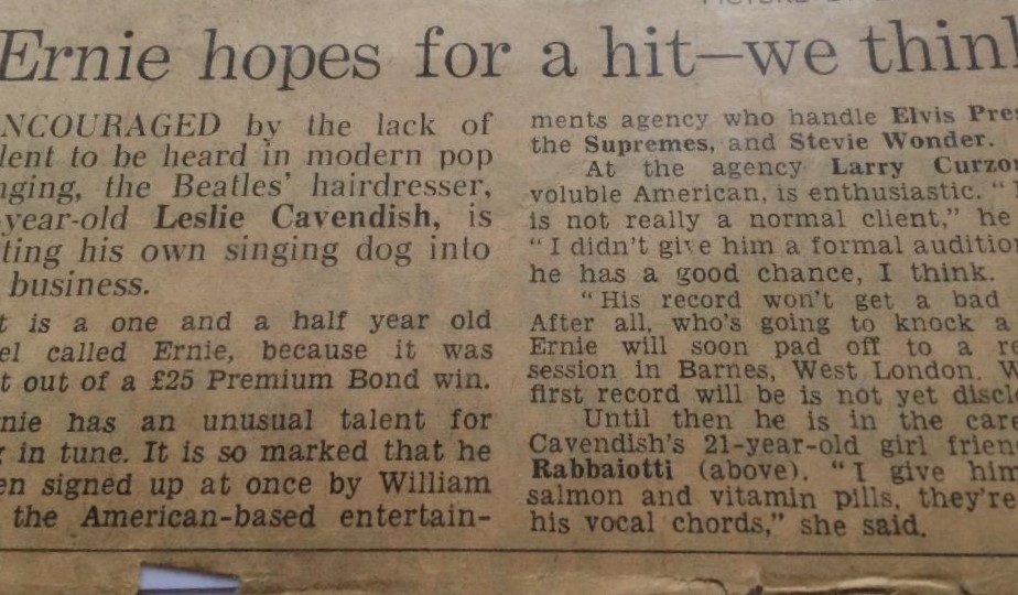"A DAY IN MY LIFE" AND MY SPANIEL "ERNIE"
Why did JOHN and YOKO ask me and ERNIE to OLYMPIC STUDIOS while they were recording??
Read more in my book THE CUTTING EDGE.
beatlshairdresser.com
<a href="/BeatlesBooksto1/">BeatlesBookstore</a>