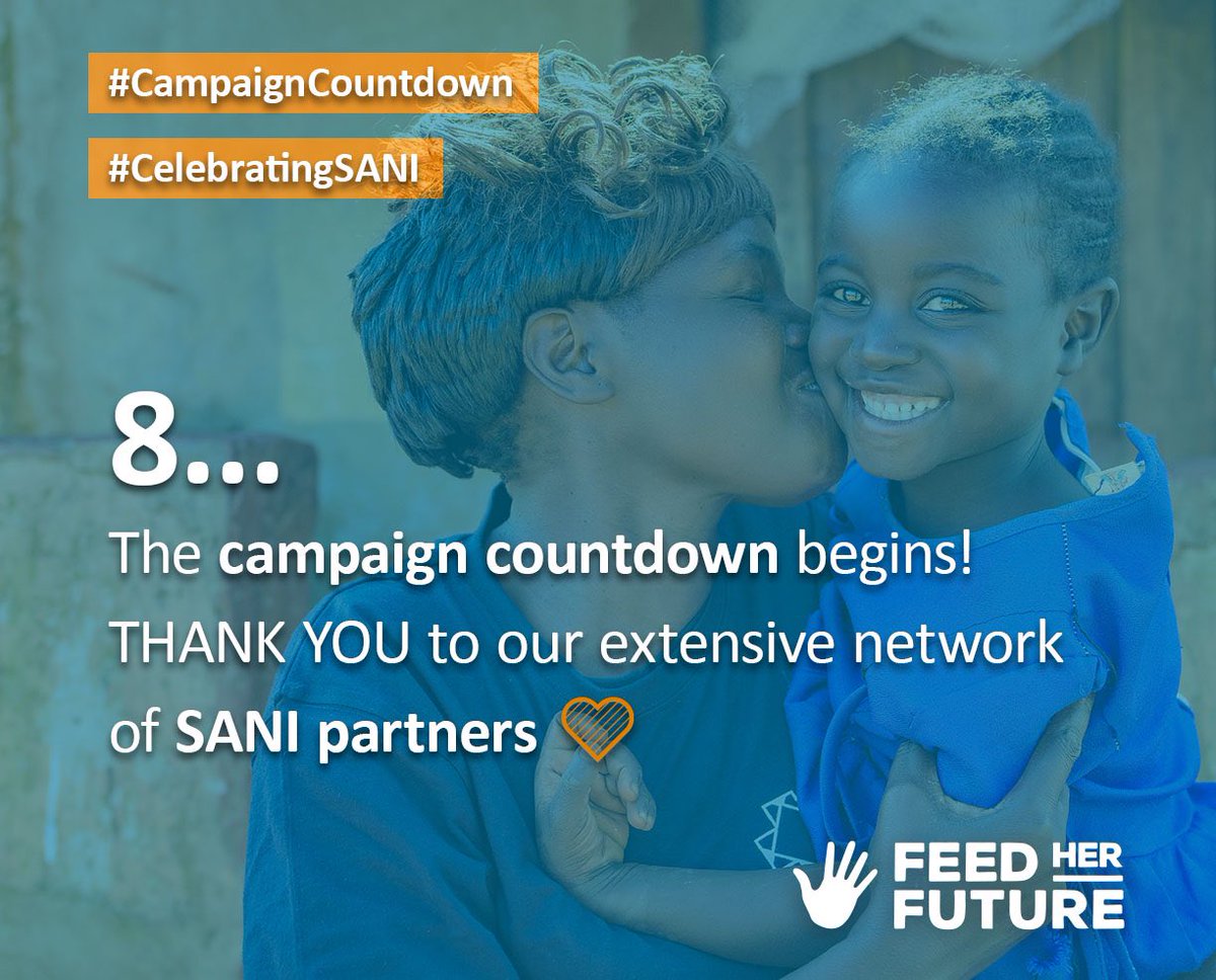 FeedHerFuture's tweet photo. 8… And so, the #FeedHerFuture #CampaignCountdown begins!
-
As the end of the Southern African Nutrition Initiative (SANI) in early 2021 draws closer, it’s time to prepare for the completion of the #FeedHerFuture campaign on August 1, 2020. https://t.co/2cElVuYwiA