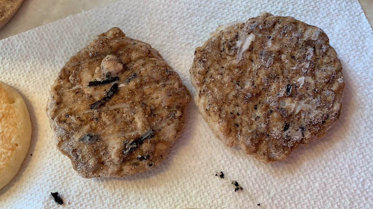 HRLP910's tweet photo. @JimmyDean what are these black things in my maple pancake sandwiches https://t.co/0A7wGeL23U