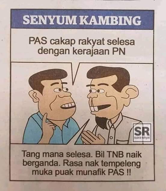 KubingR's tweet photo. Yg selesa pemimpin pas dapat jadi menteri dan suku sakat kroni dapat jadi GLC. Ahli pas kat bawah je bodoh bayar bil TNB berganda. https://t.co/xCVF2z5Dix