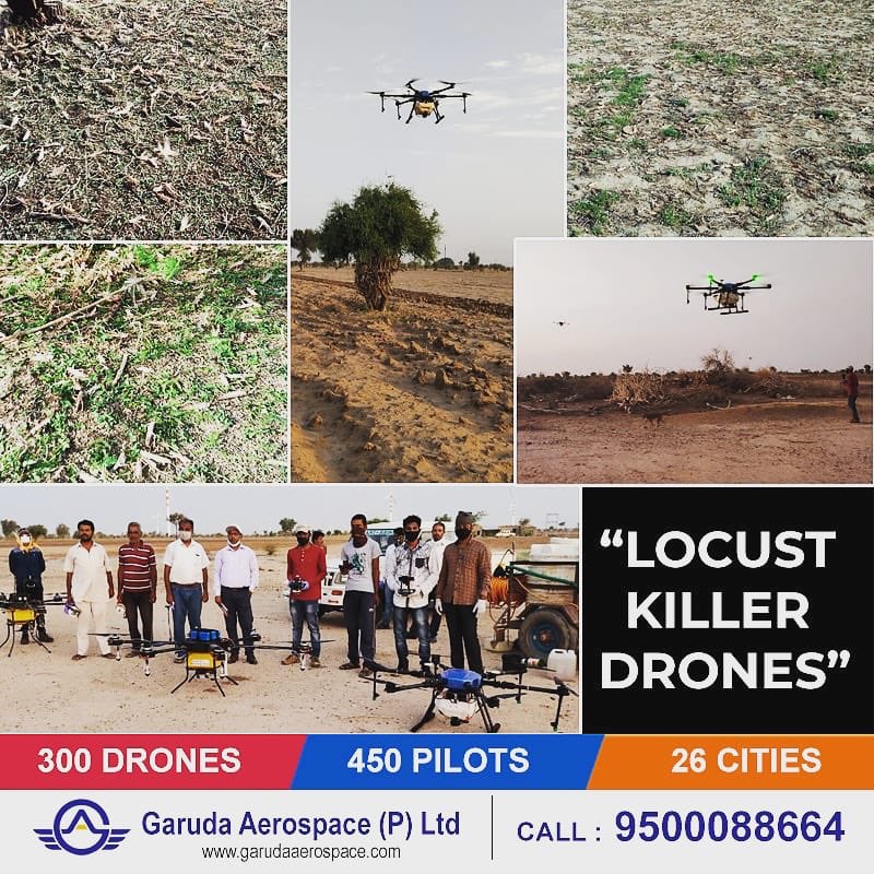 AgnishwarJ's tweet photo. Locust Killer Operations at Rajasthan to combat the devastating effect of locust attacks on crops in many rice and wheat producing capitals of the country. @garudaagni steps up yet again along with the student engineer pilots of @ActAgni to combat this crisis
@davidnabarro @om https://t.co/NqoBESaRy0
