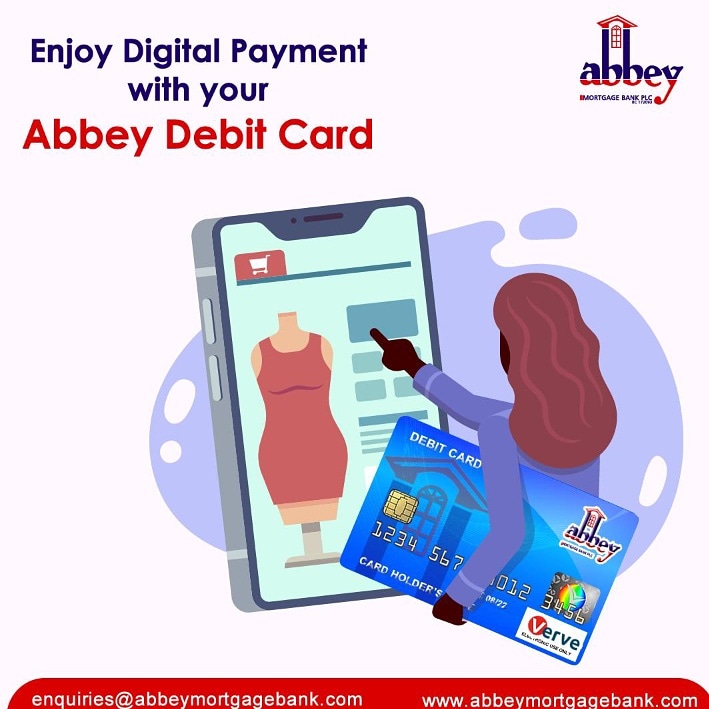 AbbeyBankplc's tweet photo. Experience quick and secure e-payments with your Abbey Debit Card.

Apply to get one now! 
#EasyPayment #AbbeyCard #GetOneNow #MakeItHappen #StaySafe https://t.co/HAYOIlf9AD