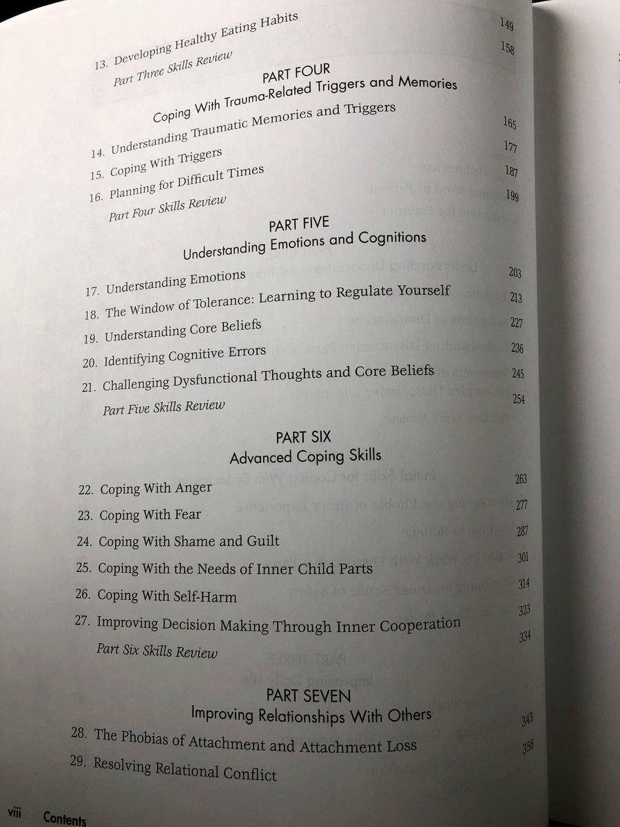 RTimoclea's tweet image. Ok so decided to carry on..not throwing the baby out with the bathwater...even if the bathwater includes a gross violation by one of the authors...
The contents page looks interesting and relevant..Seems to have a logical order... #Copingwithtrauma