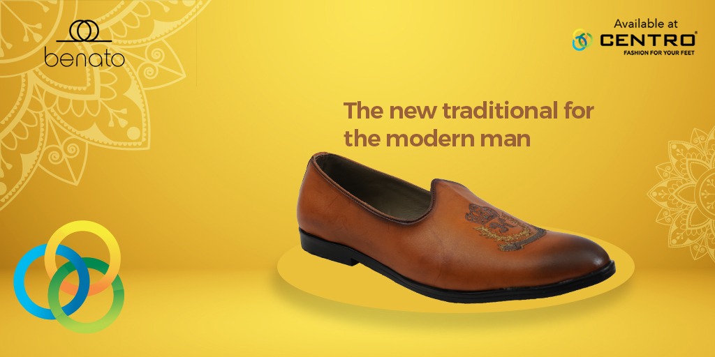 Ethnic shoes with a dash of modernity!

#centro #benato #ethnic #ethnicfootwear #traditional