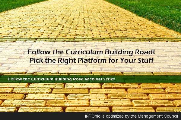⏲️ Got 30 minutes? Catch up on INFOhio's Follow the Curriculum Building Road webinar series.
😎 Pick the Right Platform for Your Stuff is waiting for you.
📽️ Watch the recording, take a quiz, and earn a certificate too!
infohio.org/campus/webinar…