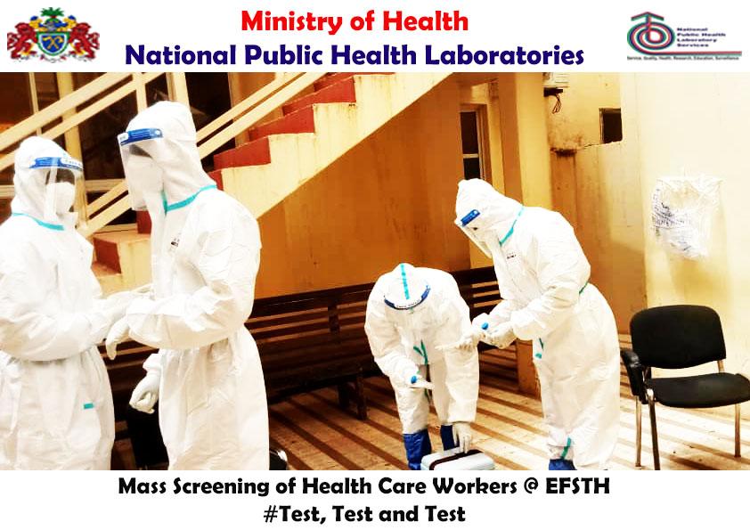 NphlMoh's tweet photo. Health workers screening @EFSTH @wallabug @PheocG @WHOGAMBIA https://t.co/SQkWu0SI4X