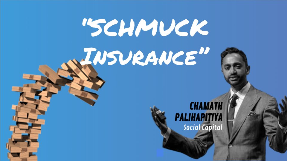 6/ 'Bitcoin is the single best hedge against the traditional financial infrastructure... Whether you support the fiscal and monetary policy or not, it doesn’t matter. This is the schmuck insurance you have under your mattress.'- @chamath