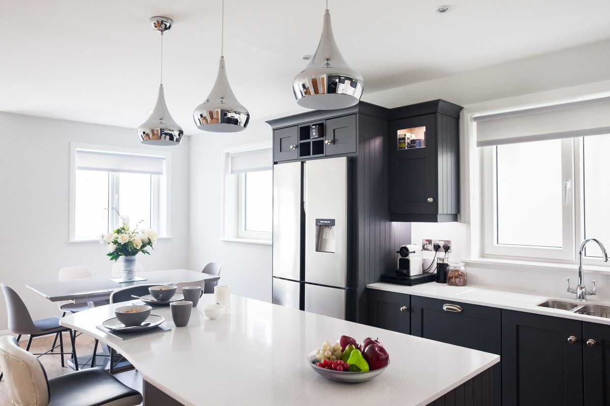 CelticInteriors's tweet photo. This striking #kitchen from @CelticInteriors is a Shaker style, painted in Downpipe & features worktops in Blanco Maple quartz.
#interiorlovers #homeinspiration #homedesign #homeinspo #kitchendesign #irishmade #irishkitchen #hellocork #madeincork #irishinteriors #madeinireland🍀 https://t.co/g5BZNIVd0X