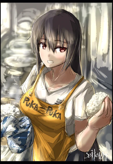 おにぎりを作るStayHomeな長門さん 
#艦これ版深夜の真剣お絵描き60分一本勝負 
#艦これ版真剣お絵描き60分一本勝負_20200618 
#おにぎりの日 
