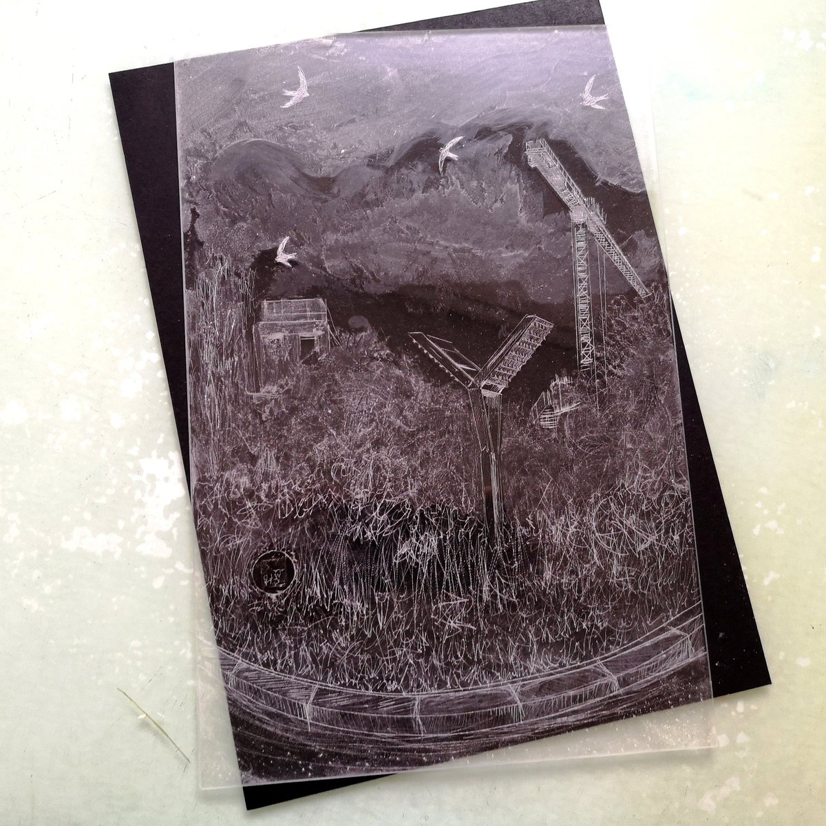 LynnBaileyPrint's tweet photo. Preparing for #Riddle57 project with @DoubleElephant The riddle is from The Exeter Book, a tenth-century anthology of poetry in @ExeterCathedral's library.
The prompts I'm using = air; little things lifted high; a perch; crafty quarter, thought house #GottaPrintThroughThis https://t.co/XVxLpWvjAM