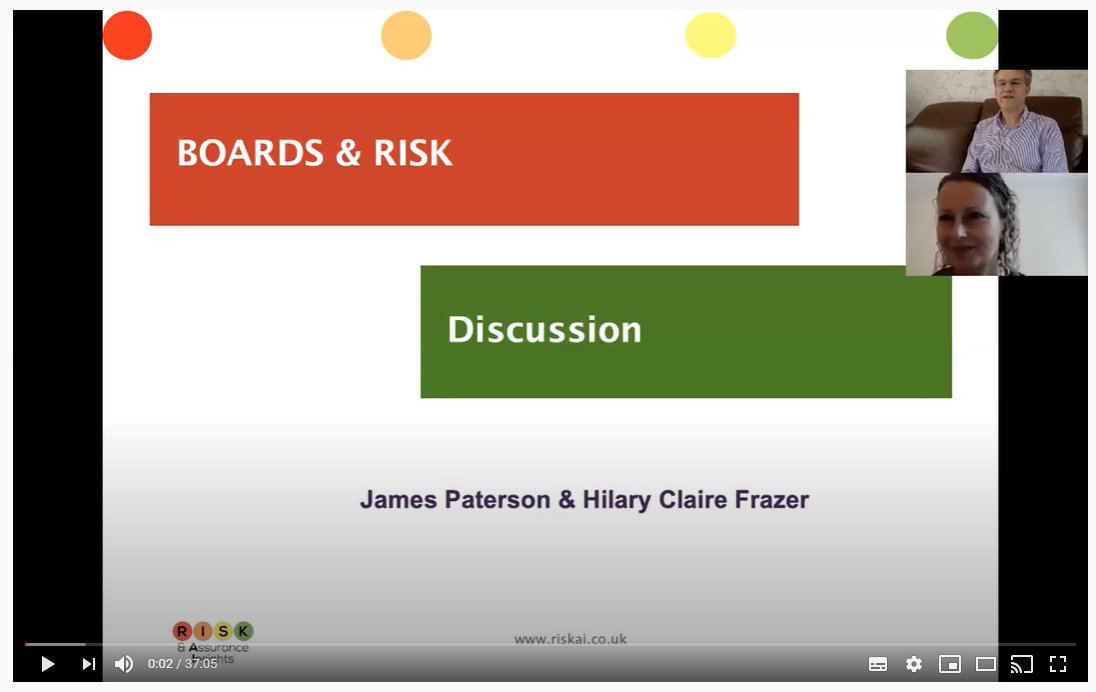 Inspired by conversations with <a href="/JRiskai/">J Paterson</a> on some of the key challenges involved in making governance, risk and assurance work effectively. Then building up to some thoughts at a board level, having both worked on board effectiveness matters. 
lnkd.in/g54rAa5