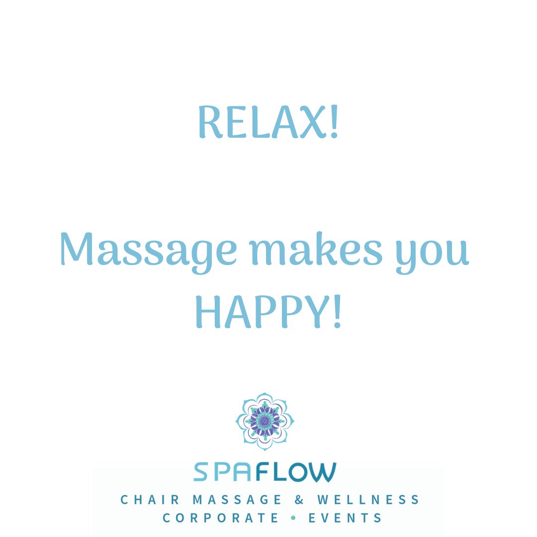 SpaFlow's tweet photo. Massage boosts serotonin, a chemical in your body that contributes to #happiness and #wellbeing. Want a little happiness? Book your #massage with us! We're open for #InHomeMassage and #Onsite services in #Atlanta and #DMV.  #SpaFlow #TherapeuticThursday #CorporateWellness https://t.co/eQPhRleZzw