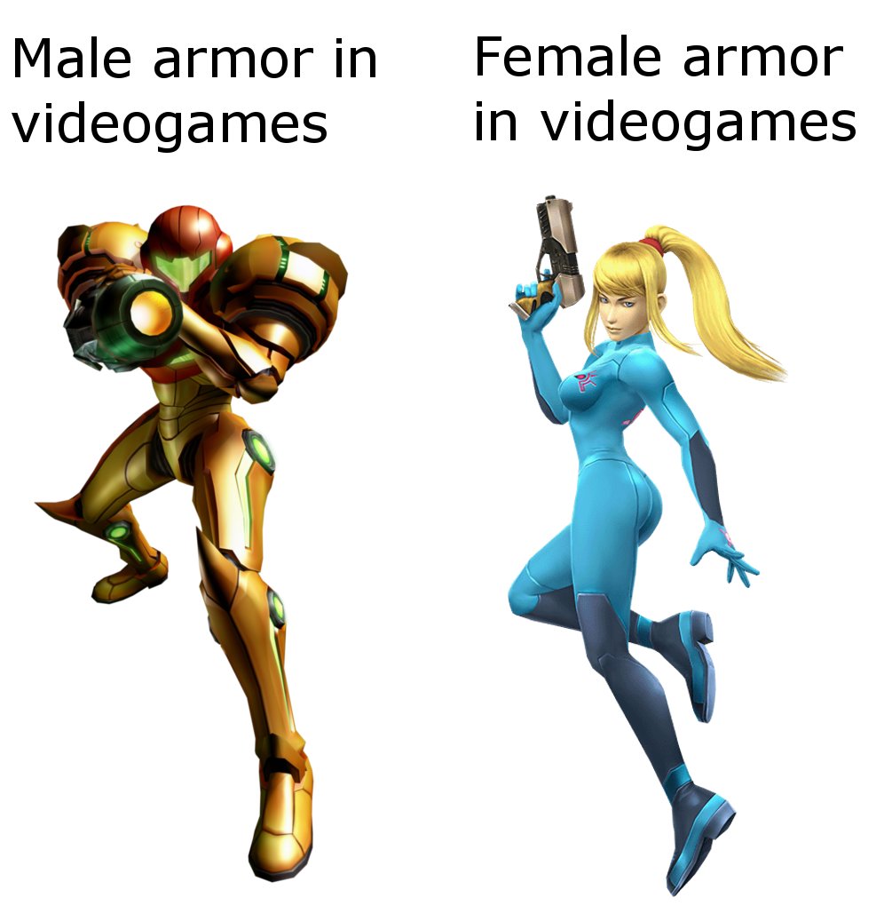 Why can't Samus have a cool suit like Metroid does