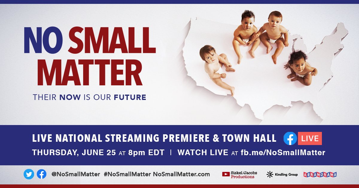 NoSmallMatter's tweet image. 🗣 We are delighted to present the national streaming premiere of our documentary #NoSmallMatter. Join us on 6/25 for the live town hall and screening event: nosmallmatter.com/june25