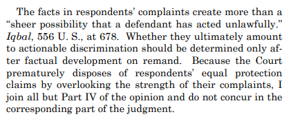 Roberts, RBG, Breyer, Kagan reject claim that Trump admin acted out of animus towards Hispanics. Sotomayor wouldn't have done that at this point: