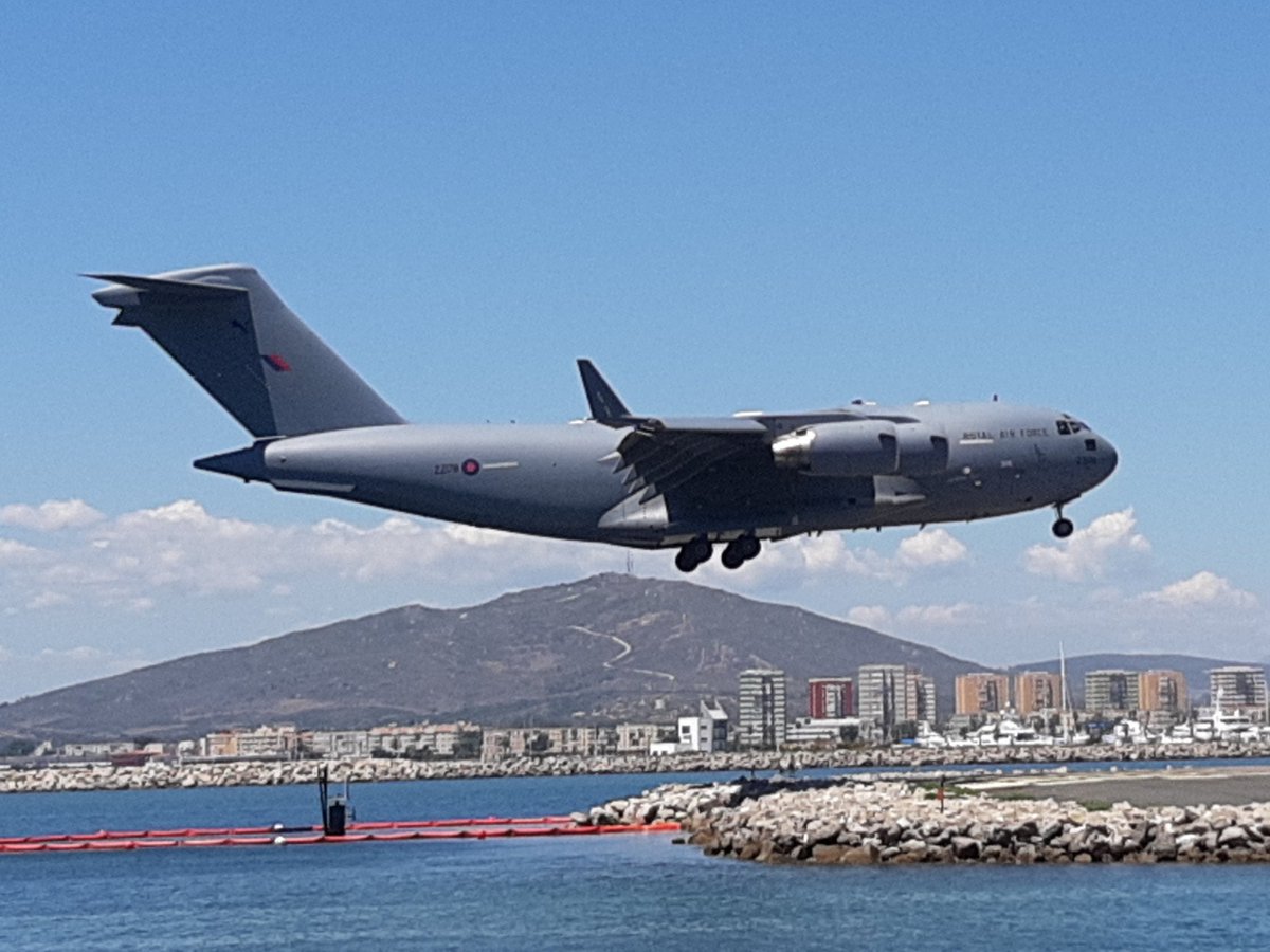 @RoyalAirForce @RAF_Gib #C17Globemaster ZZ178 #arriving at #Gibraltar this afternoon 18/5/20 @GBZinsight @MeteoGib