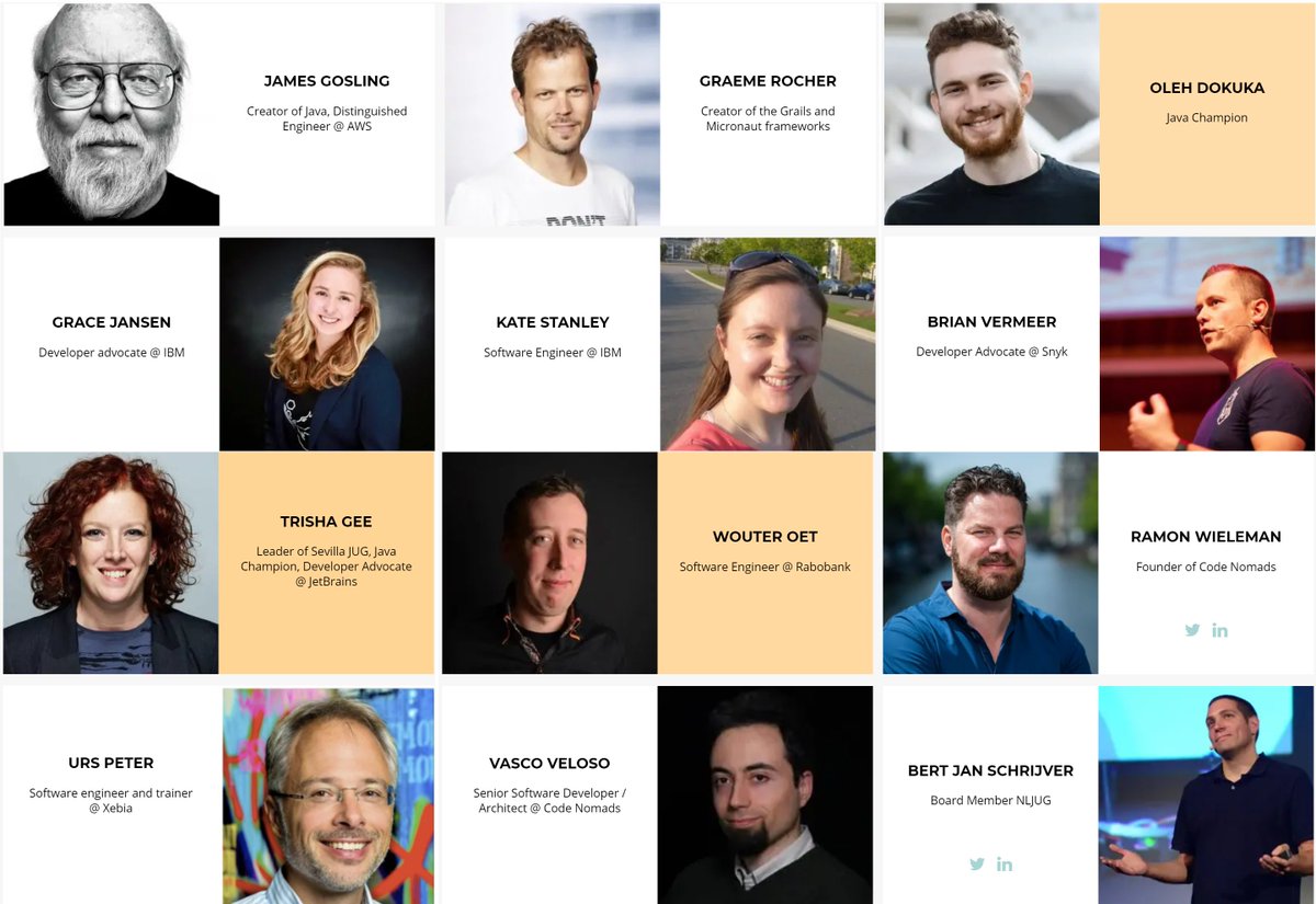 nljug's tweet photo. We are super excited for J-Spring Digital upcoming tuesday till friday and we hope you share our enthousiasm! We would like to introduce you to the full speaker line-up and the timetable. Pick the sessions you don't want to miss and reserve your spot 🎉🎊. https://t.co/KmtSsvqINp https://t.co/d5PaKIIoeK