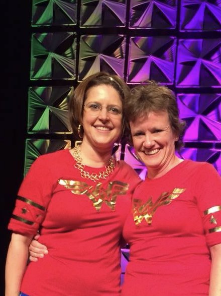 GretchenSeif's tweet photo. 6 years ago I got to play one of my heroes "Wonder Woman" with one of my heroes @DunnSdunn2!  Love this memory!  @APTAtweets #PTNEXT #OxfordDebate #MasterDebater #CharlotteNC https://t.co/ArA7rAL6Ho